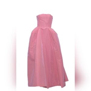 ○$7,500 OSCAR DE LA RENTA PINK SILK PLEADED RUNWAY GOWN US 10 L